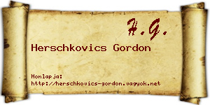 Herschkovics Gordon névjegykártya